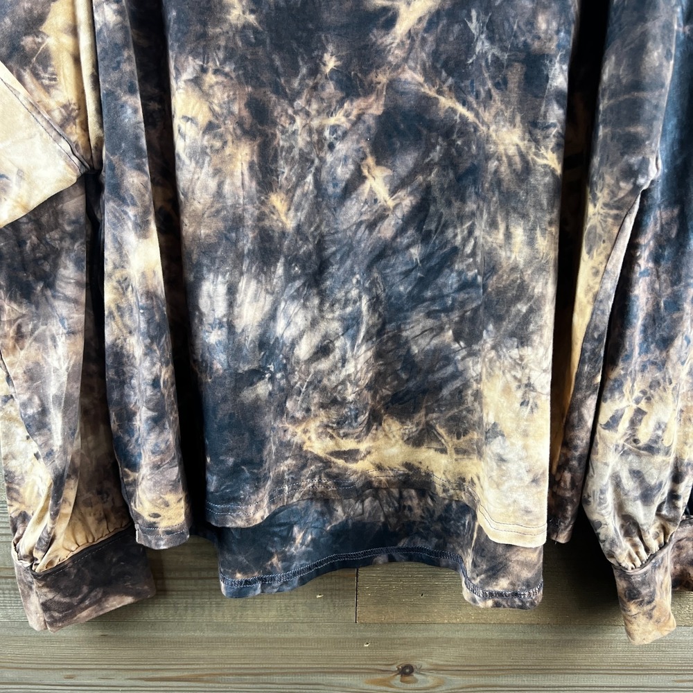 Umgee Womens Shirt Tie Dye Boho Grunge Dolman Sleeves Twist Collar Large‎ - Picture 3 of 8